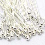 💎 tacool real 925 sterling silver head pins: perfect for gemstone jewelry making beads (silver, 1.5x20mm) logo