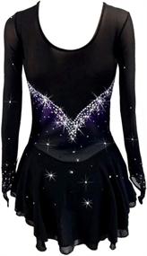 img 3 attached to Children's Purple Gradient Figure Skating Dress for Competition - Girls Ice Skating Costumes