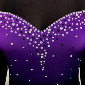 img 1 attached to Children's Purple Gradient Figure Skating Dress for Competition - Girls Ice Skating Costumes