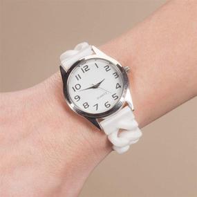 img 1 attached to Silicone Stretch Watch in 🕒 Elegant White - Durable, Comfortable, and Stylish