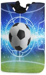 img 4 attached to 🧺 Разборная корзина для белья Unimagic Soccer с 3D-печатью | Большая корзина для белья из ткани с ручкой