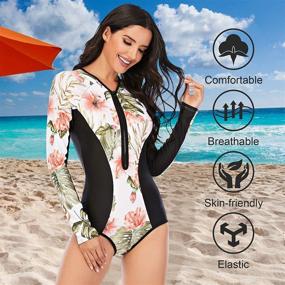 img 3 attached to Printed Swimsuits Athletic Swimwear Bathing Women's Clothing for Swimsuits & Cover Ups