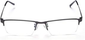 img 3 attached to Simple and Comfortable Half Frame Nearsighted Glasses 👓 for Men and Women: -1.00 Myopia Glasses for Distance