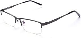 img 4 attached to Simple and Comfortable Half Frame Nearsighted Glasses 👓 for Men and Women: -1.00 Myopia Glasses for Distance