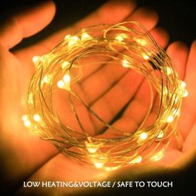 img 1 attached to 🔌 16.5 Feet Waterproof Copper Wire Twinkle String Lights - 4 Pack 50 LED Fairy Lights Battery Operated with 8 Modes Remote Control Timer for Home Indoor Outdoor Decor, Warm White