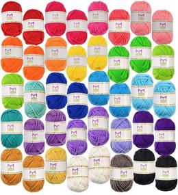 img 4 attached to 🧶 Premium Acrylic Yarn Set: 40 Assorted Colors & 7 E-Books - Perfect for Crocheting and Knitting Mini Projects - By Mira Handcrafts