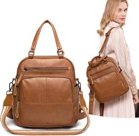 img 4 attached to ETRYBEST Fashion Leather Backpack Rucksack for Women with Shoulder Straps - Handbags & Wallets Included