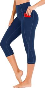 img 4 attached to Heathyoga Waisted Pockets Leggings Athletic Sports & Fitness in Team Sports