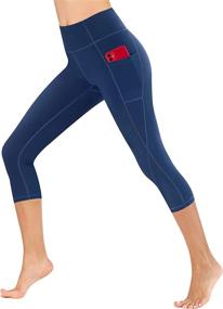 img 2 attached to Heathyoga Waisted Pockets Leggings Athletic Sports & Fitness in Team Sports