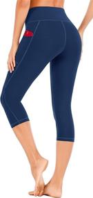 img 3 attached to Heathyoga Waisted Pockets Leggings Athletic Sports & Fitness in Team Sports