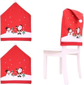 img 2 attached to Set of 6 Christmas Chair Covers with Santa Hat Design - Festive Table Decorations for Christmas Dinner Party, Holiday Festival and Home Décor