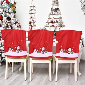 img 1 attached to Set of 6 Christmas Chair Covers with Santa Hat Design - Festive Table Decorations for Christmas Dinner Party, Holiday Festival and Home Décor