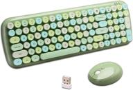 🌈 mofii wireless keyboard and mouse combo: compact, colorful, and retro with number pad – compatible with pc desktop computer windows (green-colorful) logo