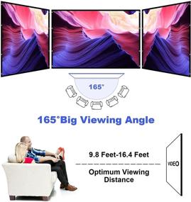 img 2 attached to 📽️ Портативный экран для кино 4K HD 120 дюймов с подставкой (16: 9), складной двусторонний проекционный экран Gobran Fast-Folding для кинотеатра дома, бэкярда, путешествий на открытом воздухе