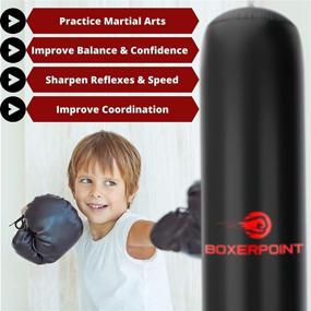 img 1 attached to 🥊 Inflatable Punching Bag for Kids - 63" High Boxing Blow Up Training Bag with Stand - Strong Kid Bop Bag for Kickboxing Practice - Bounce Back Freestanding Punch Bag Gift Set: The Ultimate Training Tool for Young Boxing Enthusiasts