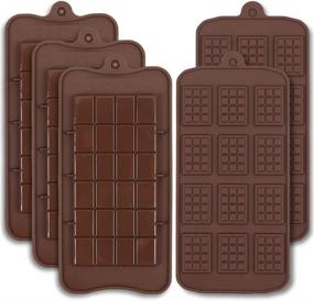 img 4 attached to Cozihom Food Grade Silicone Chocolate Bar Molds - Break-Apart Design for Energy Bars, Cocoa Bars, Candy Protein Bars - Set of 5