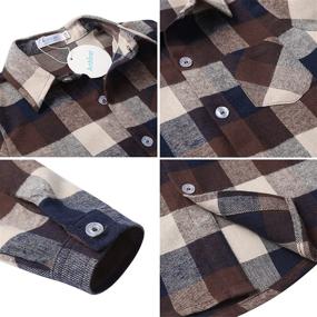 img 1 attached to 👕 Arshiner Toddler Boys Girls Plaid Flannel Shirt: Long Sleeve Button-Down T-Shirt for Kids - Trendy and Stylish Tops