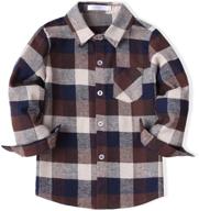 👕 arshiner toddler boys girls plaid flannel shirt: long sleeve button-down t-shirt for kids - trendy and stylish tops logo