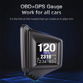 img 1 attached to 🚗 ОБД2 GPS Автомобильный HUD Дисплей на лобовом стекле | 8 режимов многофункциональных иконок | Приборная панель скорости данных ЭБУ | Умный прибор ОБД2 на приборной панели или A-стойке