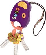 🔑 b. toys funkeys toy: funky toy keys and purple remote for toddlers – non-toxic, light, and sound logo