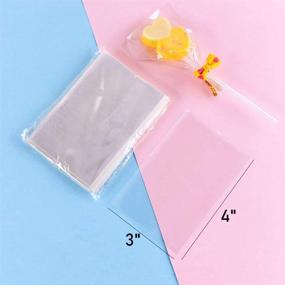 img 3 attached to 🍬 100 Pcs Clear Cellophane Treat Bags with Twist Ties - Perfect for Candy, Cookies, Lollipops and Desserts