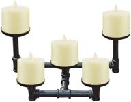 🕯️ smtyle industrial candle holders candelabra set - 5 plate black iron metal willowr for fireplace decoration on desk or floor - buy now! logo