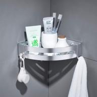 errichmo rustproof shower shelf - corner caddy organizer with adhesive and wall mount options - space aluminum bath shelf storage combo with 2 hooks (silver) logo