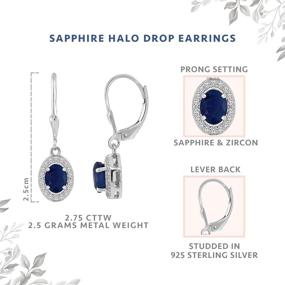 img 2 attached to Gemstone Earrings Sterling Packaging Sapphire