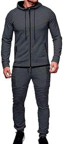 img 3 attached to Tracksuit Sweatshirt Sweatpants Breathable Patchwork Men's Clothing and Active