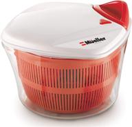 🥗 mueller large 5l salad spinner vegetable washer & dryer with bowl, anti-wobble technology, lockable colander basket, smart lock lid - lettuce washer and dryer - easy drainage and compact storage logo