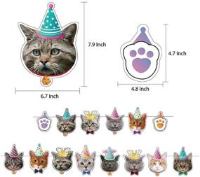 img 2 attached to 🎉 Vehomy Cat Birthday Party Garland - Meow Letter Balloons, Kitten Faces Banner, Bunting, Cat Lace Bandana, Bib Scarf, Crown Hat - Princess Costume for Cats & Small Dogs - 4Pack
