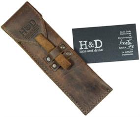 img 2 attached to 🪒 Handmade Rustic Leather Straight Razor Case by Hide & Drink :: Bourbon Brown: Protect and Style Your Razor!