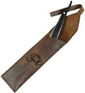 🪒 handmade rustic leather straight razor case by hide & drink :: bourbon brown: protect and style your razor! logo