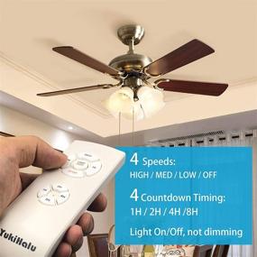 img 3 attached to 🔧 Small Size Universal Ceiling Fan Remote Control Kit - 2 Pack | YUKIHALU | 3-in-1 Wireless Remote and Receiver Kits for Ceiling Fan Light | ETL & FCC ID Listed | 4 Countdown Timing | 3 Fan Speeds | Light ON/Off