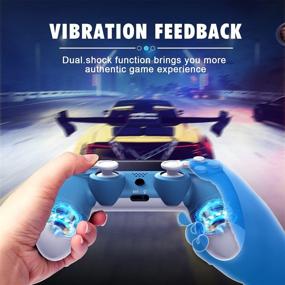 img 2 attached to 🎮 Enhance Your Gaming Experience with XUANMEIKE Wireless PS4 Game Controller - Built-in Speaker, Gyro & Motor Remote (Blue)