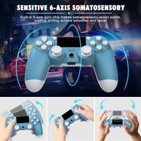 img 1 attached to 🎮 Enhance Your Gaming Experience with XUANMEIKE Wireless PS4 Game Controller - Built-in Speaker, Gyro & Motor Remote (Blue)