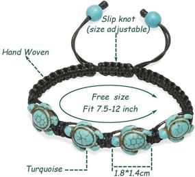 img 1 attached to 💎 PearlyPearls Turquoise Bracelet: Exquisite Handmade Jewelry for Adjustable Style and Charm, Perfect for Girls