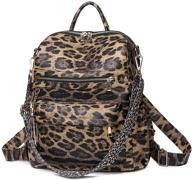 🐆 leopard print pu leather backpack handbag for women - multipurpose fashion purse, shoulder bag, and travel bag logo
