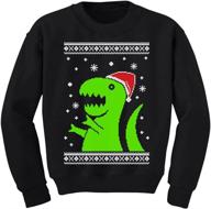 🦖 kids long sleeve t-shirt - big trex santa ugly christmas sweatshirt dinosaur logo