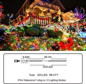 img 1 attached to 🎄 300 LED Indoor Christmas String Lights - 98ft Twinkle Fairy Lights with 8 Modes & Memory - Plug-in Xmas Tree Home Wedding Party Yard Decorations (Multicolor)