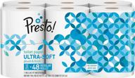 🧻 ultra-soft 12 rolls of presto! 308-sheet mega roll toilet paper, equivalent to 48 regular rolls - amazon brand logo