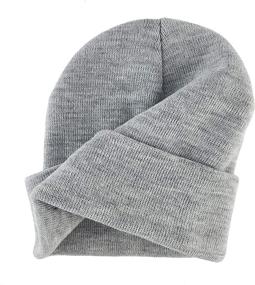 img 2 attached to 🧢 BRUCERIVER Unisex Slouchy Beanie Cap with Elastic Fit - Classic Knit Hat for Men and Women