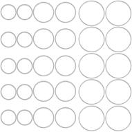 🔗 hollow stainless steel charms pendants for diy crafts: circle-shaped frame jewelry findings bezels to make earrings and necklaces - set of 60pcs, 0.47-0.79inch logo