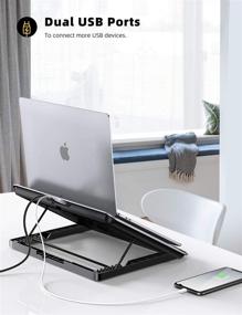 img 3 attached to 🖥️ Lamicall Laptop Cooler Stand: Adjustable Portable Cooling Pad with Fan for MacBook, Dell XPS, HP Alienware, and Notebooks up to 17 Inches - Silver