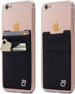 📱 эластичный кошелек-наклейка для мобильного телефона с кармашком для карточек, карманом для телефона для iphone, android и всех смартфонов - черный логотип