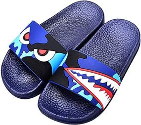 img 4 attached to CCXSSH Non Slip Household Bathroom Slippers for Boys - Sandals