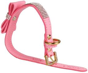 img 1 attached to 🐶 LOVPE Crystal Velvet Leather Dog/Cat Collar with Bow-Knot Tie – Rhinestone Puppy/Kitten Collars for Small Dogs & Cats