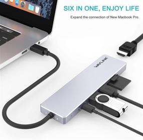 img 3 attached to WAVLINK USB C Hub Multiport Adapter: 4K HDMI Display, 100W Power Delivery, 2 USB 3.0 Ports, SD/Micro SD Card Reader for MacBook Pro, XPS & More Type C Devices