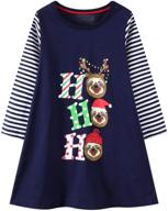 girls' cotton christmas dresses with sleeves: stylish clothing for the holidays logo