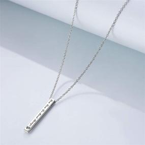 img 3 attached to 925 Sterling Silver Vertical Bar 🌟 Necklace: Personalized Inspirational Jewelry Gift for Women